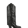Harlo Foldover Western Boot - Black Leather