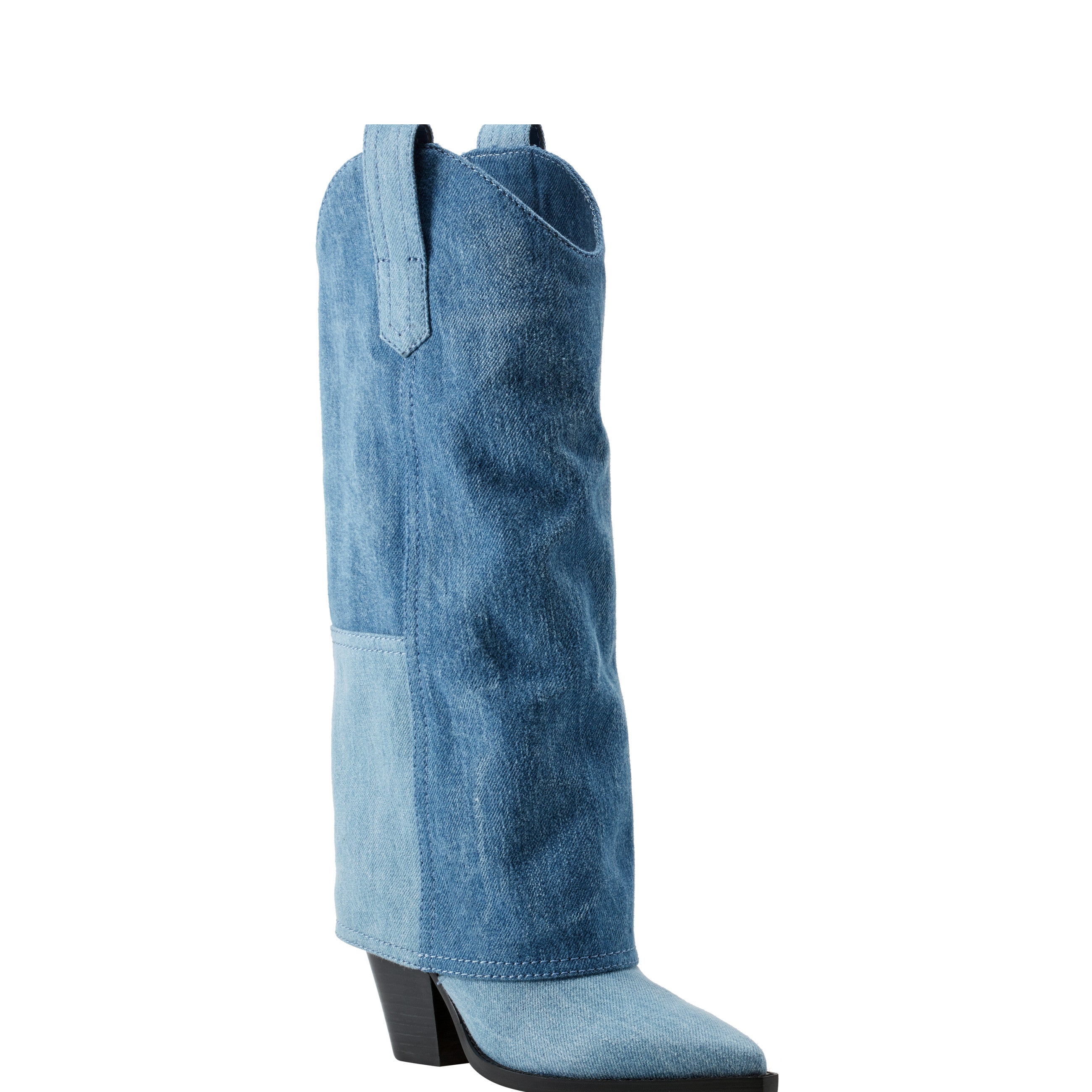Harlo Foldover Western Boot - Denim