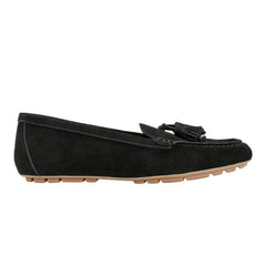 Layney Casual Tassle Loafer - Black Suede