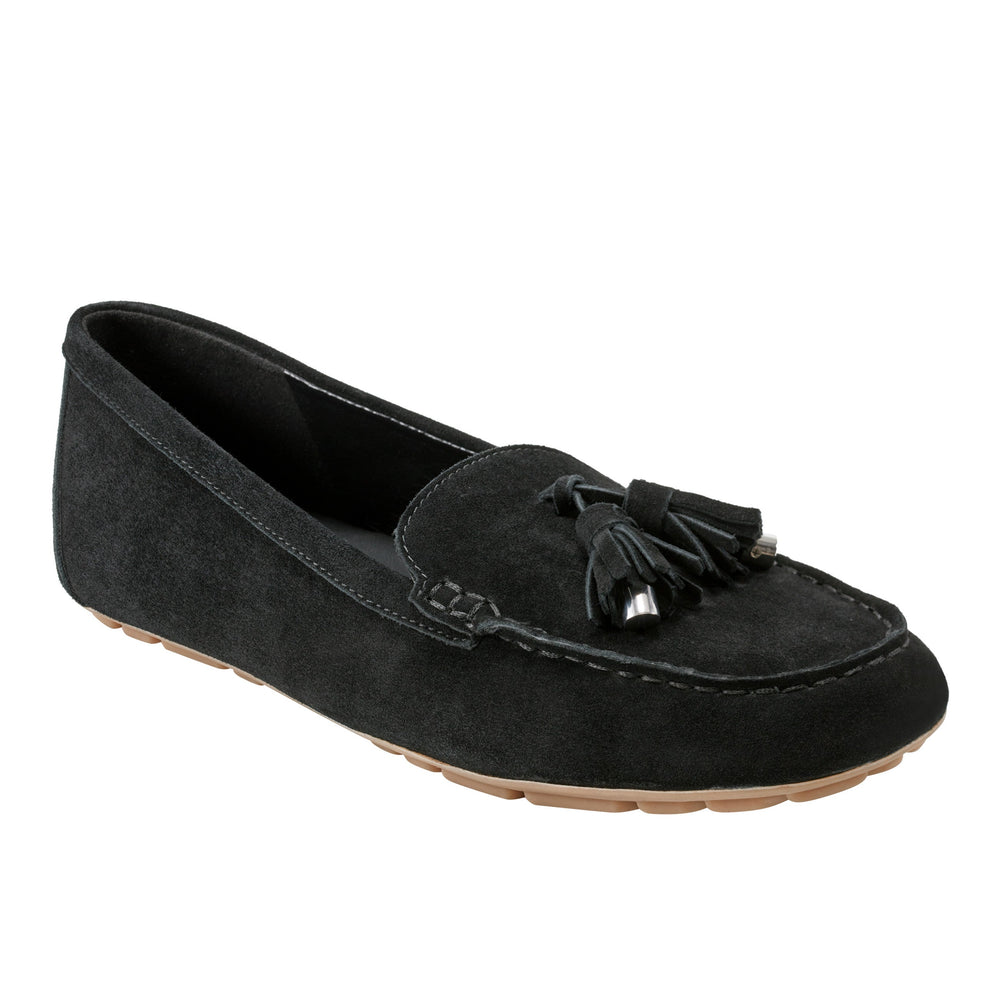 Layney Casual Tassle Loafer - Black Suede