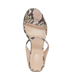 Alonde Heeled Slide Sandal - Natural Snake