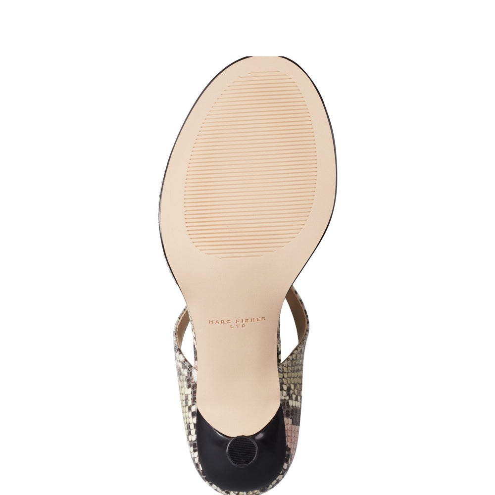 Alonde Heeled Slide Sandal - Natural Snake