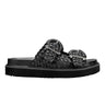 Auggie Woven Footbed Sandal - Black Leather