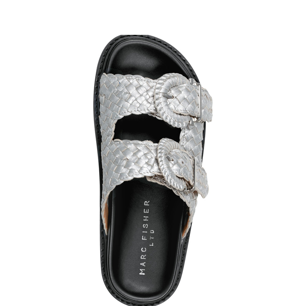 Auggie Woven Footbed Sandal - Silver Leather