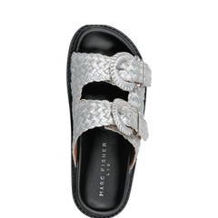 Auggie Woven Footbed Sandal - Silver Leather