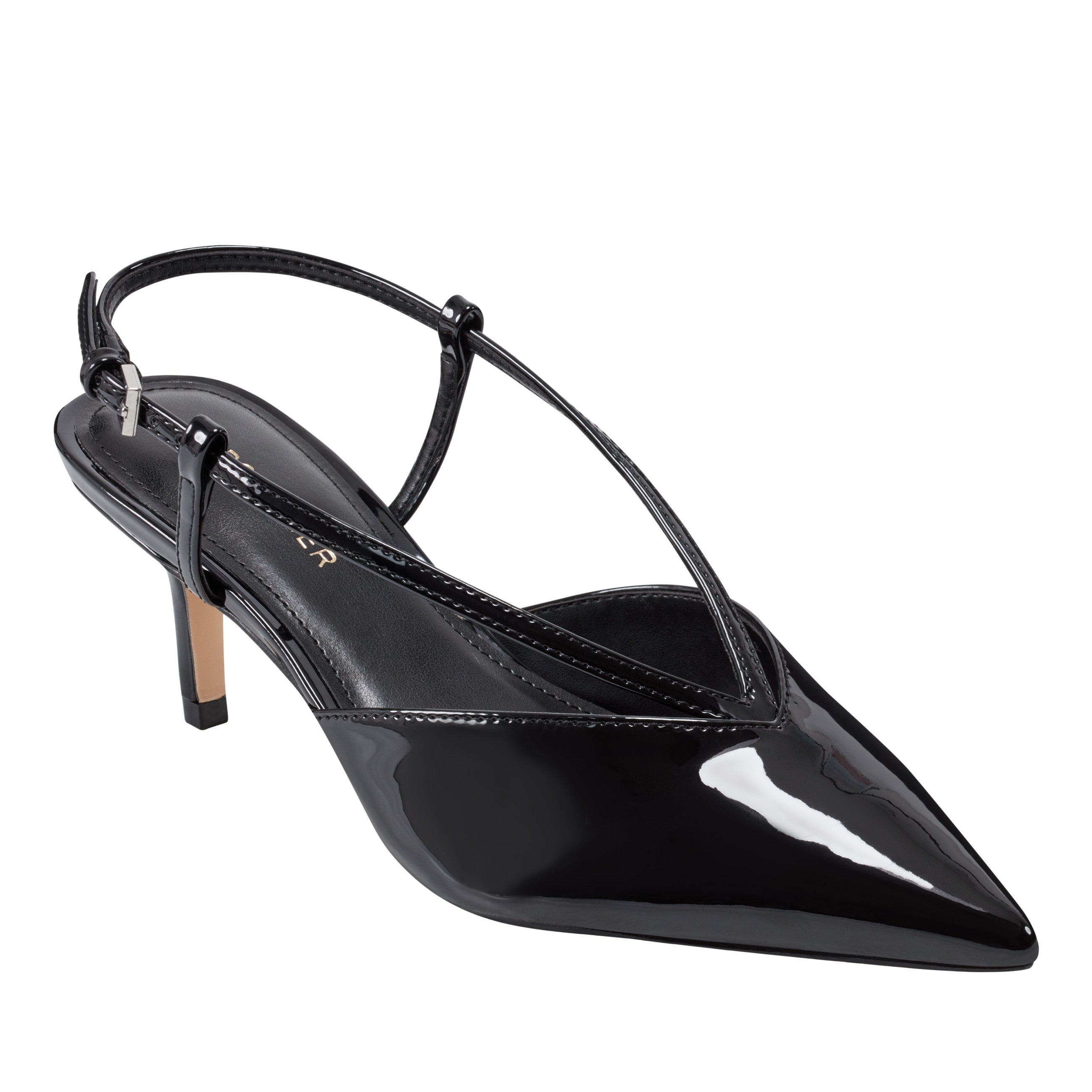 Avila Slingback Pump - Black Patent