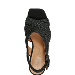 Caddy Platform Sandal - Black Raffia