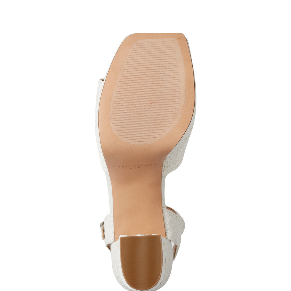 Calyn Platform Sandal - White Raffia