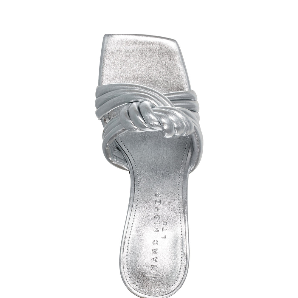 Dru Knotted Slide Sandal - Silver