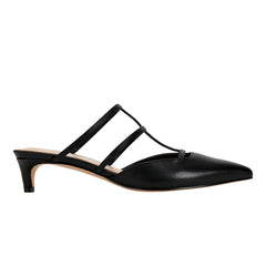 Kodie Caged Strappy Pump - Black Leather