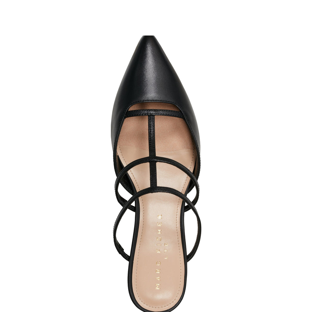 Kodie Caged Strappy Pump - Black Leather
