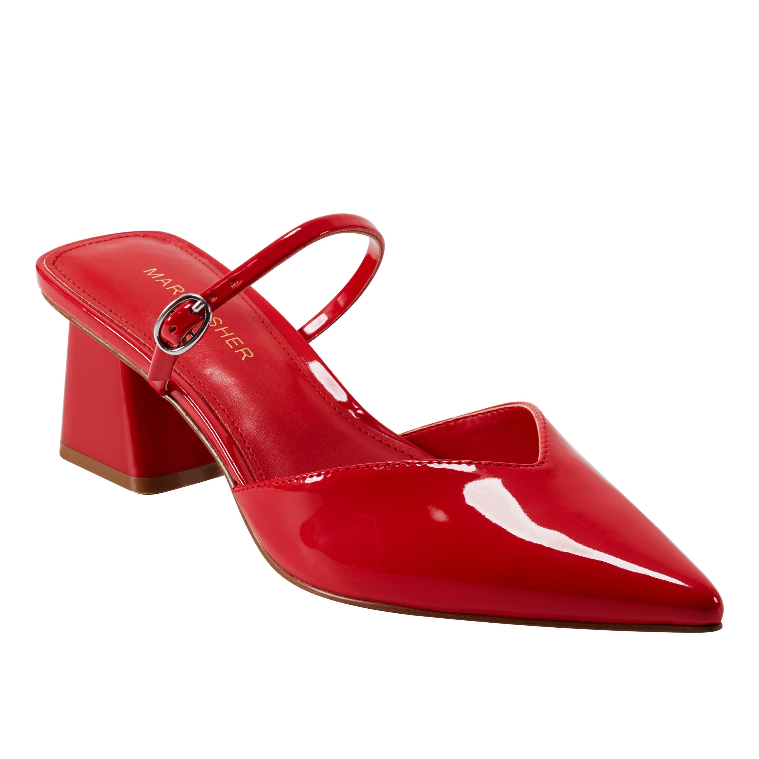 Lakey Heeled Mule - Red Patent