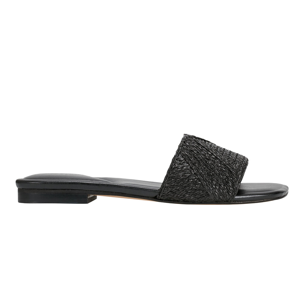 Murphy Flat Sandal - Black Raffia