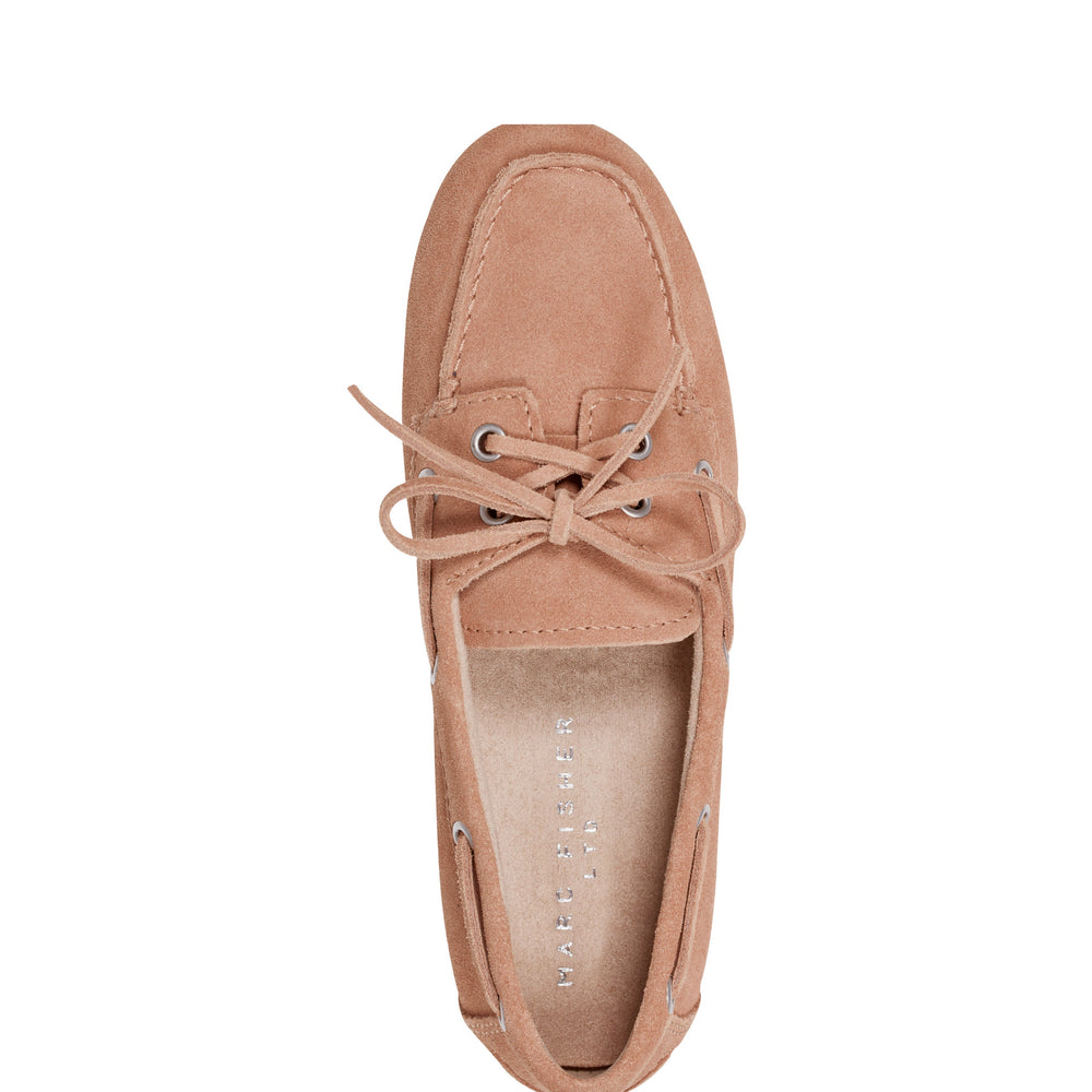 Uleena Boat Shoe In Natural Suede V Uleena Mna01 - Natural Suede