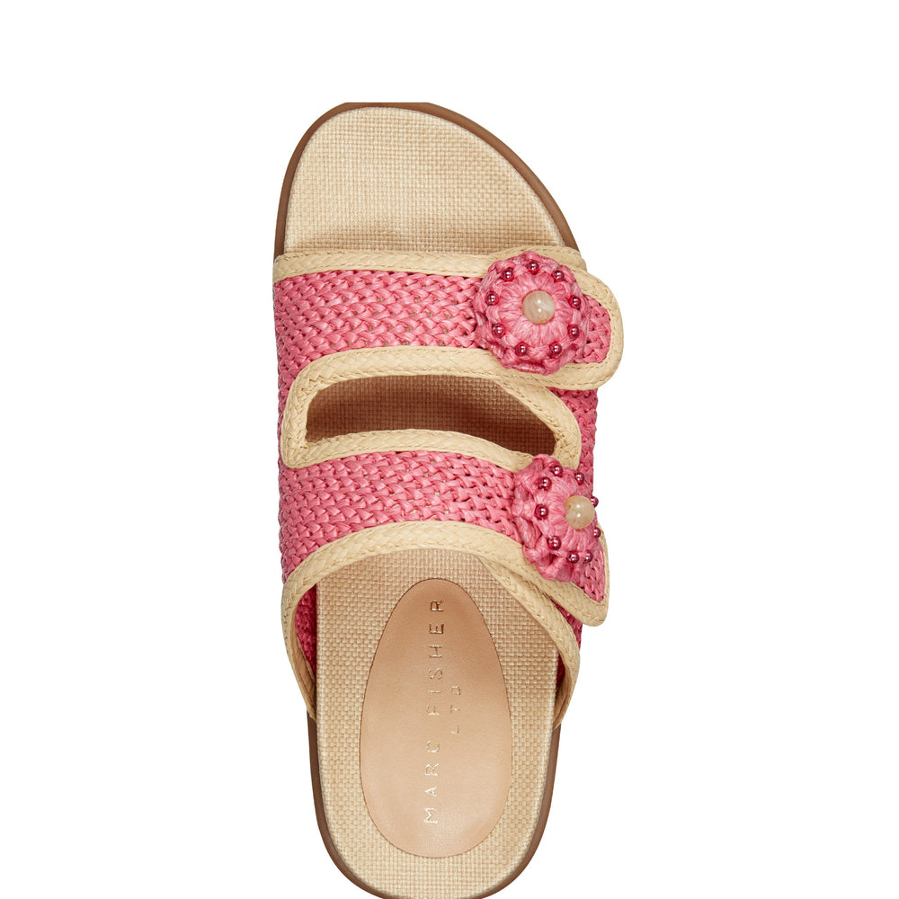 Valena Woven Footbed Sandal - Pink Raffia