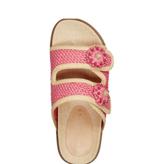 Valena Woven Footbed Sandal - Pink Raffia