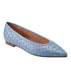 Damaria Woven Flat - Blue Leather