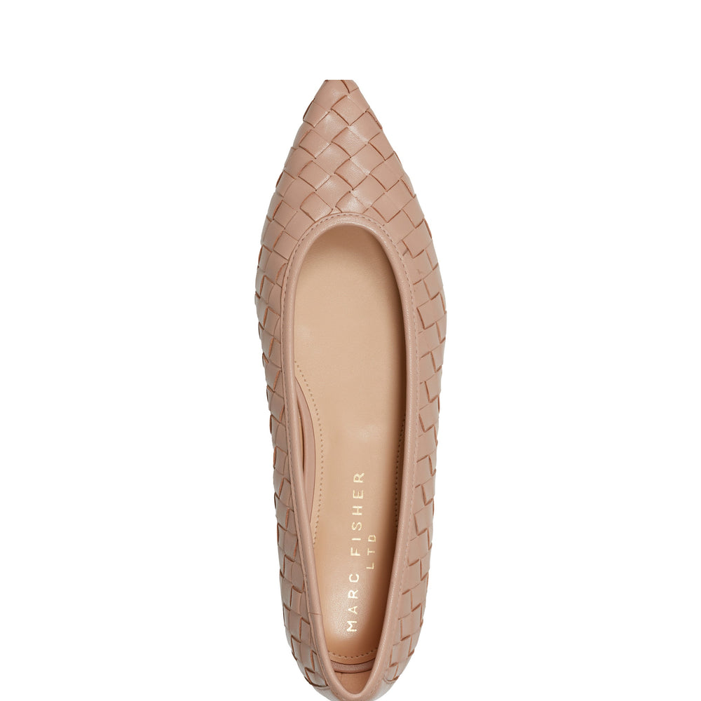 Damaria Woven Flat - Natural Leather