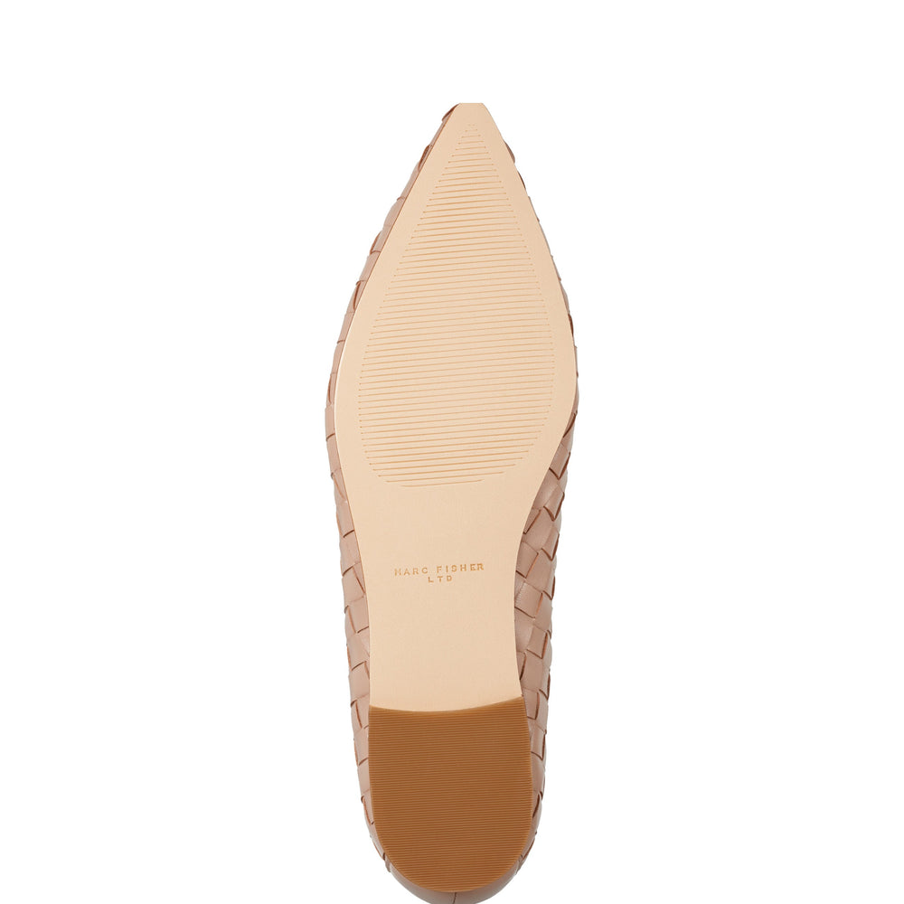 Damaria Woven Flat - Natural Leather