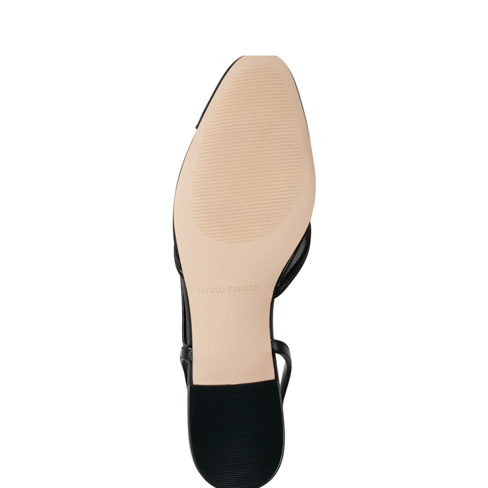 Dela Closed Toe Slingback Dress Flat - Black Mesh