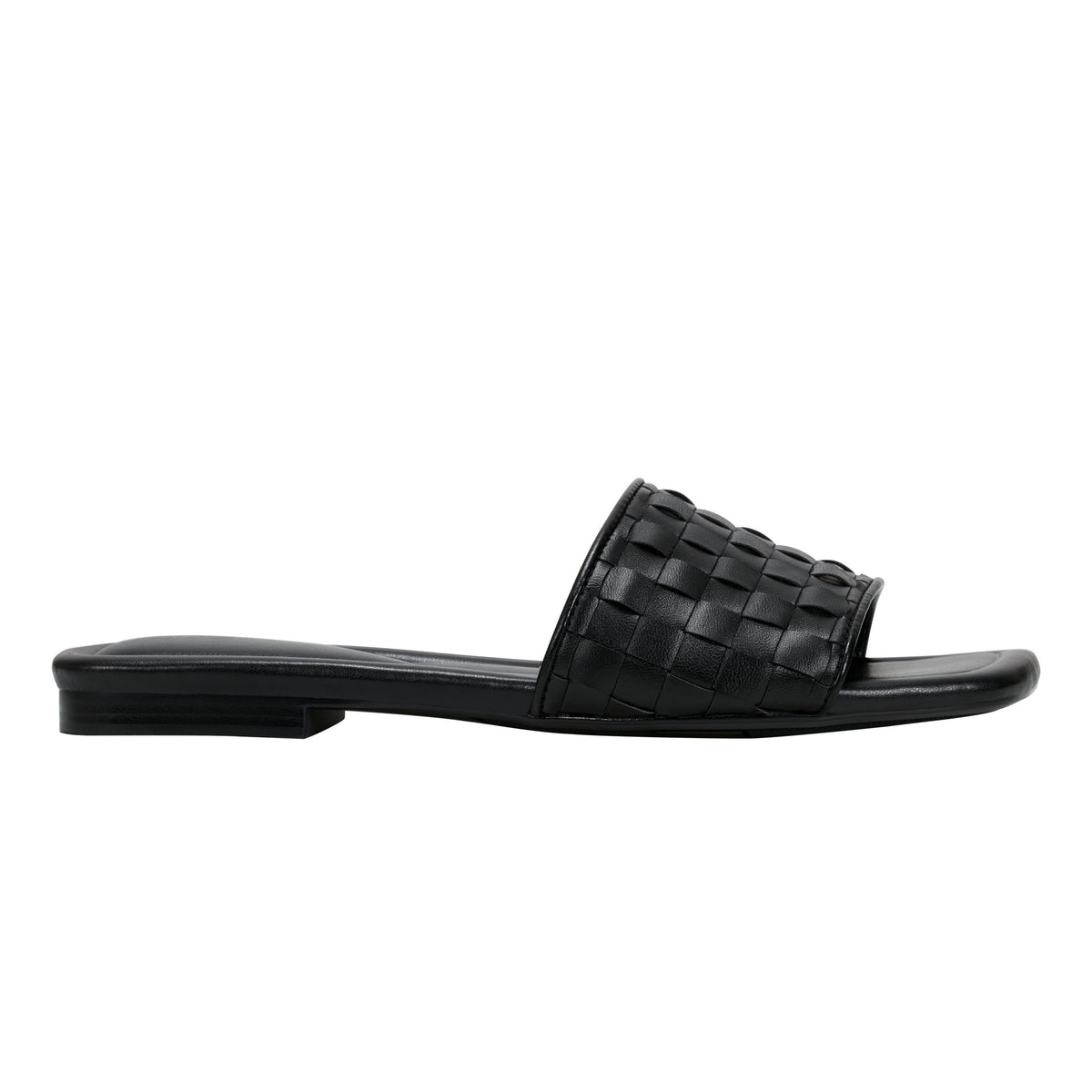 Lecee Woven Flat Sandal - Black