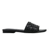 Lecee Woven Flat Sandal - Black