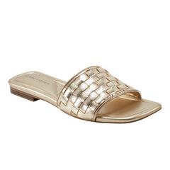 Lecee Woven Flat Sandal - Platino