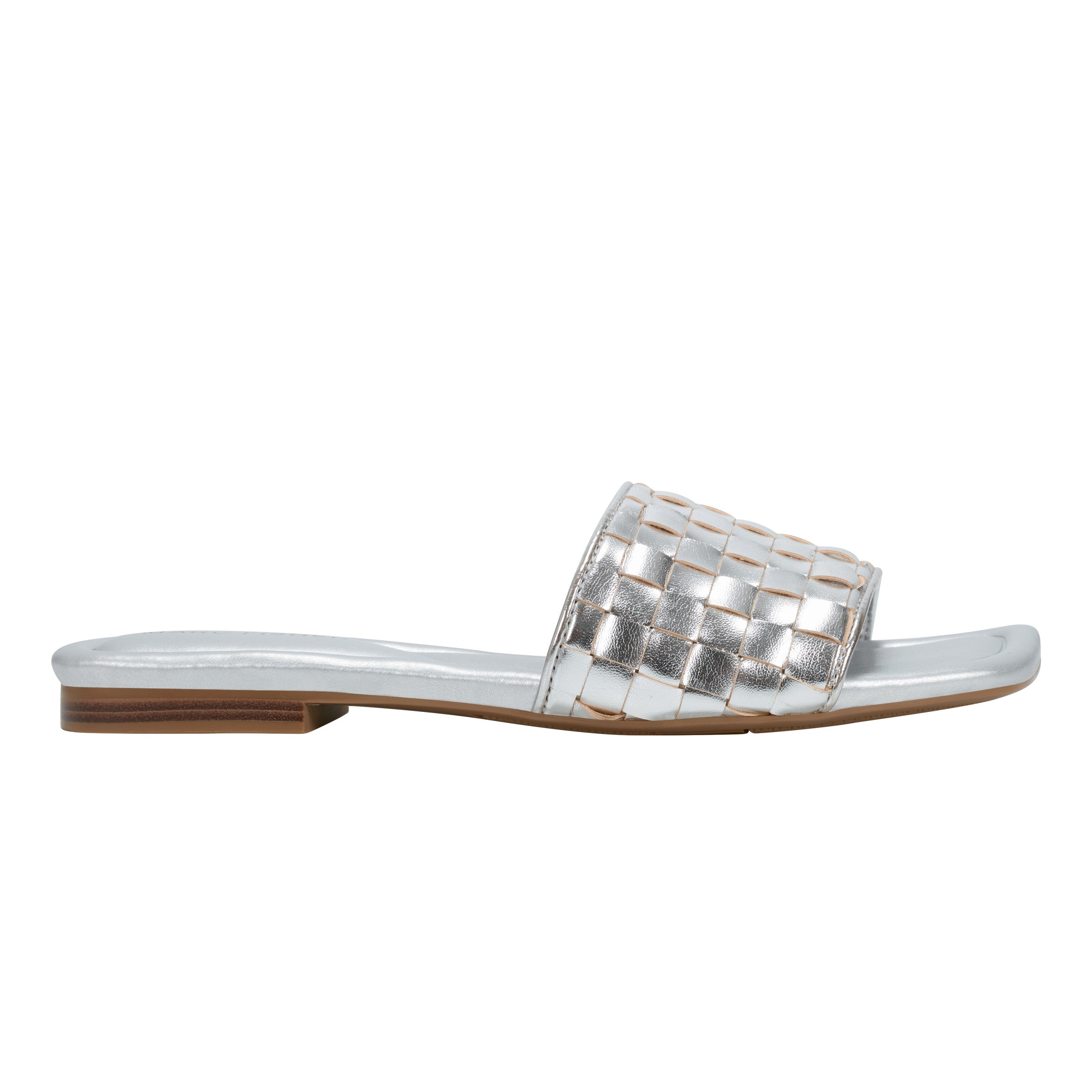 Lecee Woven Flat Sandal - Silver