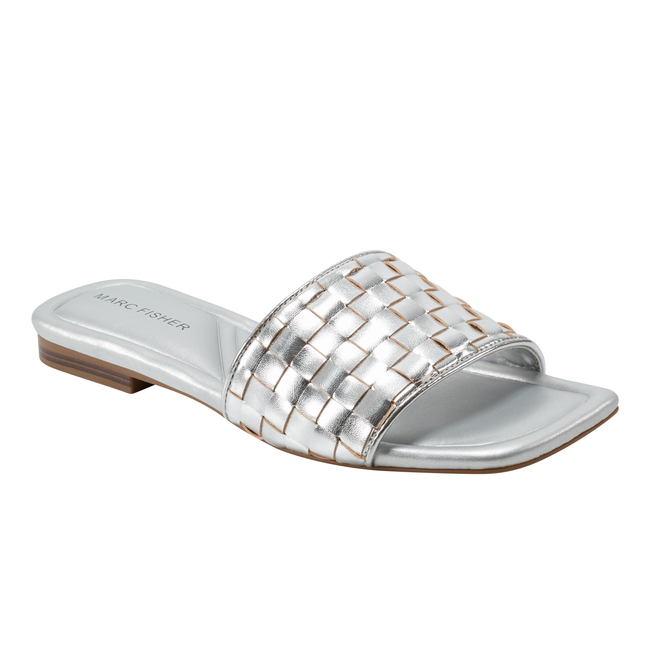 Lecee Woven Flat Sandal - Silver