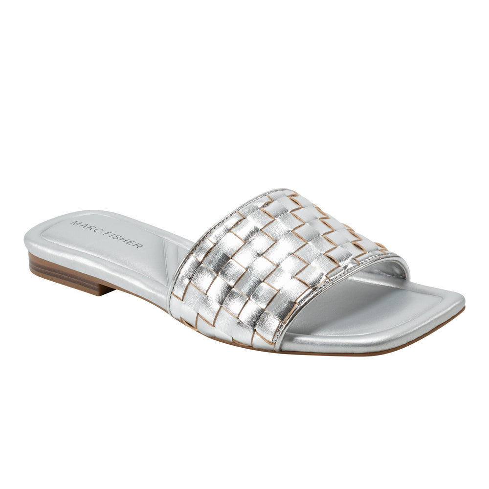 Lecee Woven Flat Sandal - Silver