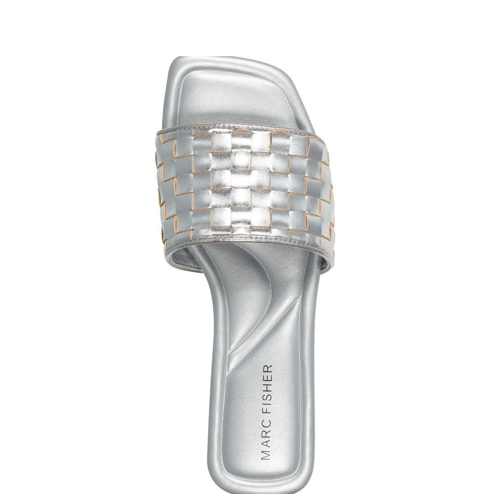 Lecee Woven Flat Sandal - Silver