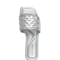 Lecee Woven Flat Sandal - Silver