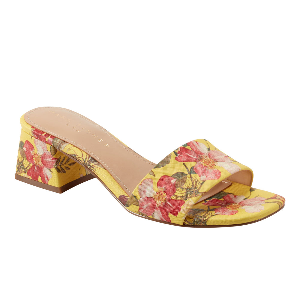 Olysa Slide Dress Sandal - Yellow Floral