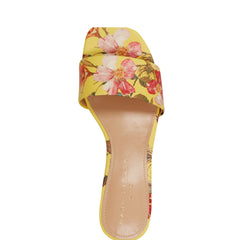 Olysa Slide Dress Sandal - Yellow Floral