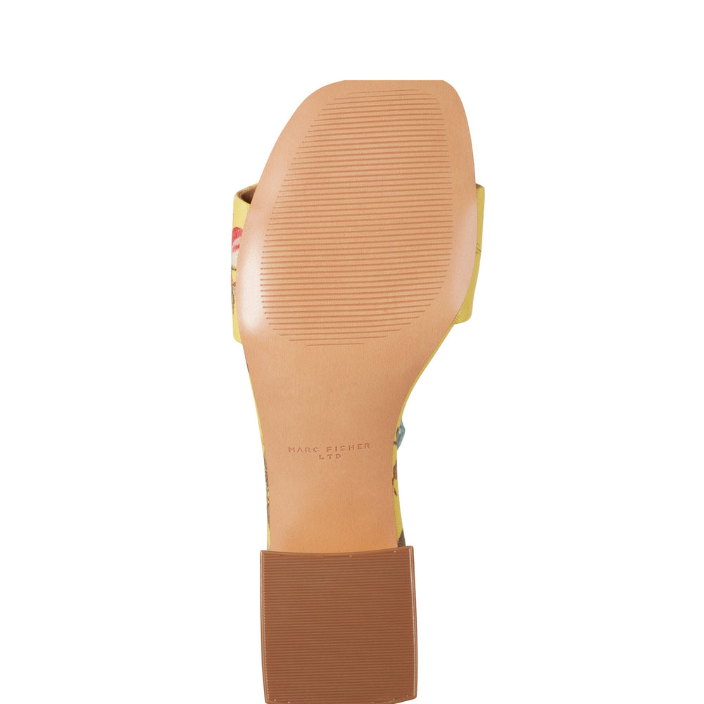 Olysa Slide Dress Sandal - Yellow Floral