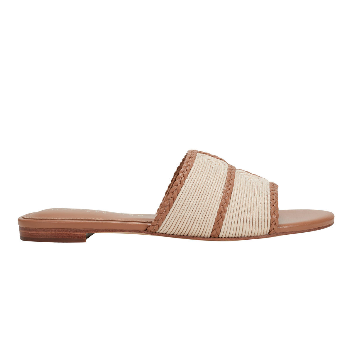 Zuri Flat Slide Sandal - Natural/Brown