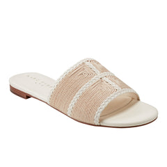 Zuri Flat Slide Sandal - Natural/White