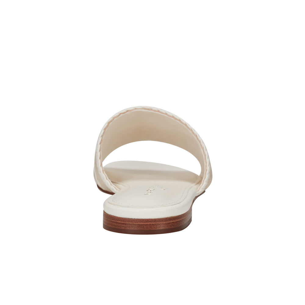 Zuri Flat Slide Sandal - Natural/White