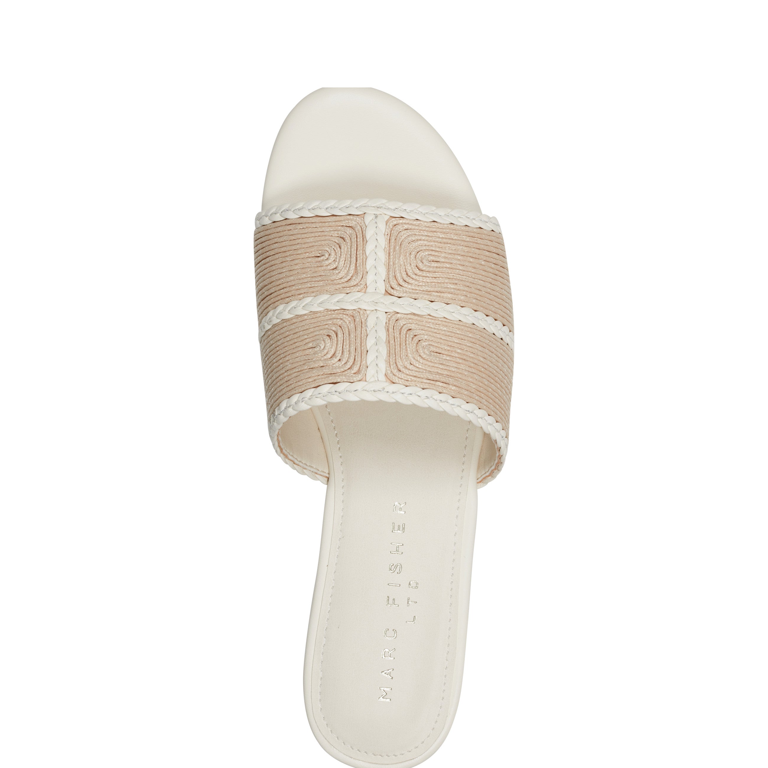 Zuri Flat Slide Sandal - Natural/White
