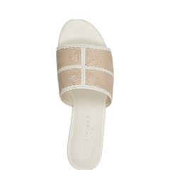 Zuri Flat Slide Sandal - Natural/White