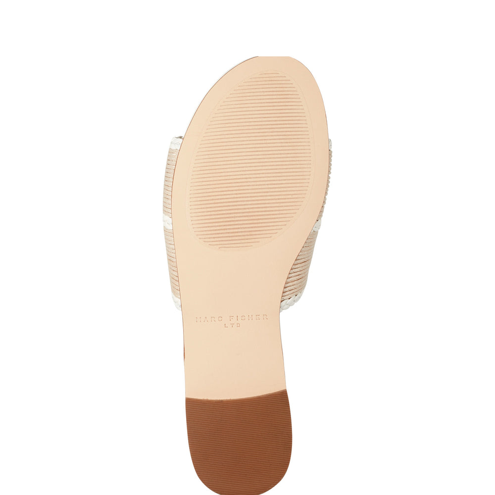 Zuri Flat Slide Sandal - Natural/White