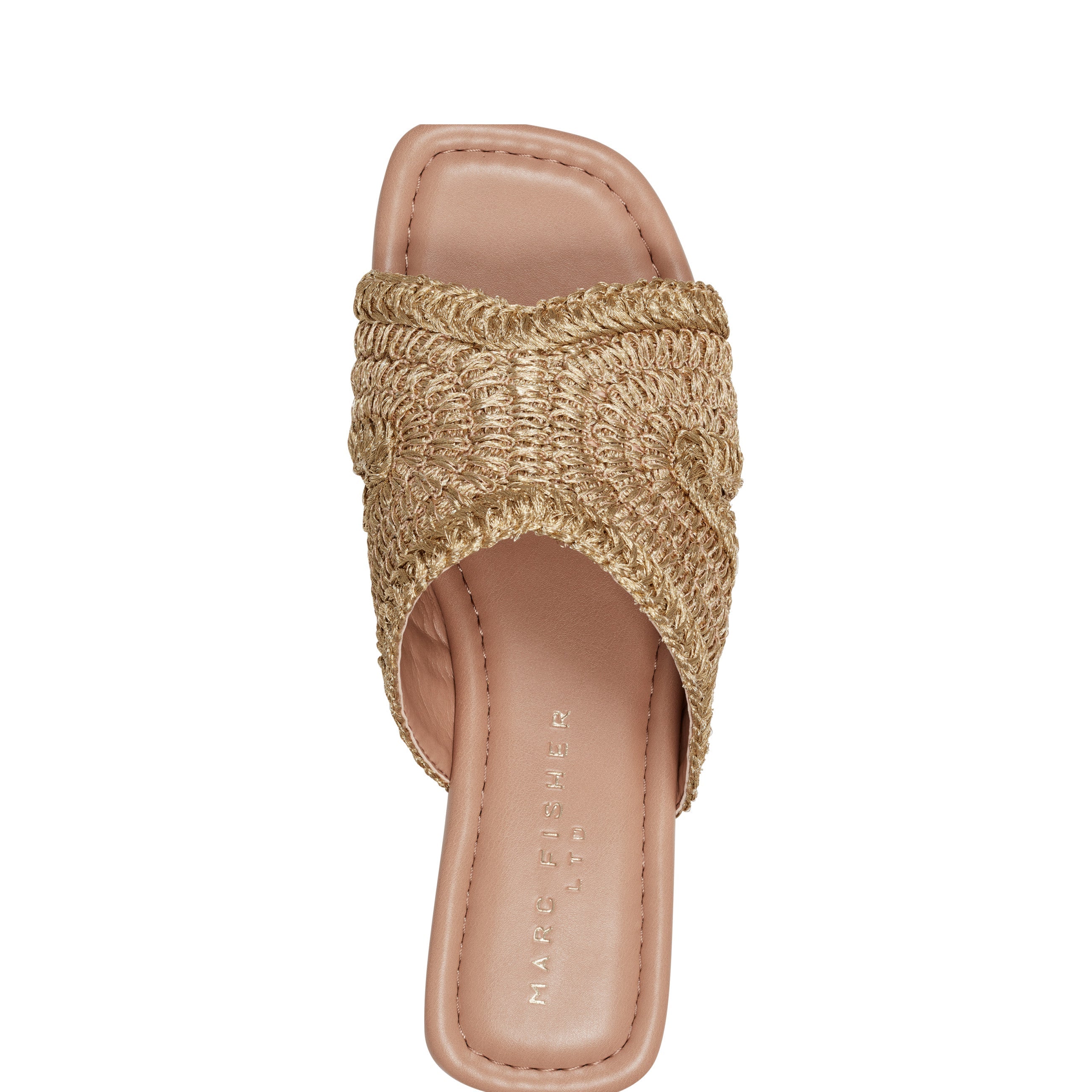 Narda Flat Sandal - Gold Raffia