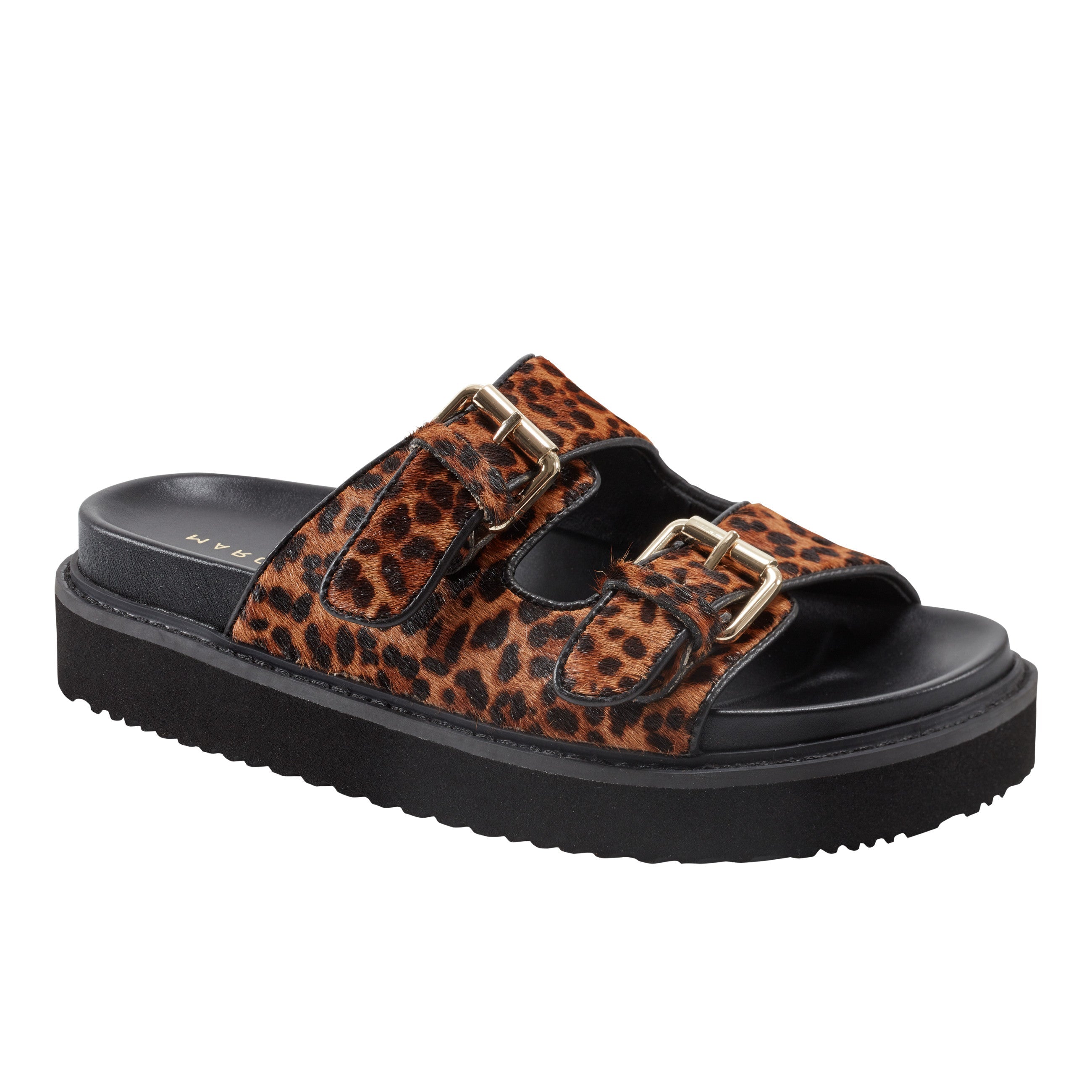Agusta Studded Slide Sandal - Leopard