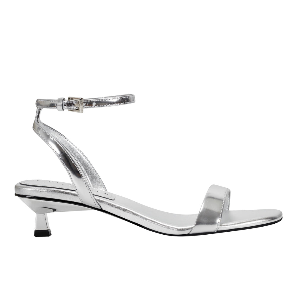 Alona Ankle Strap Sandal - Silver Leather
