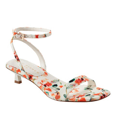 Alona Ankle Strap Sandal - White Floral