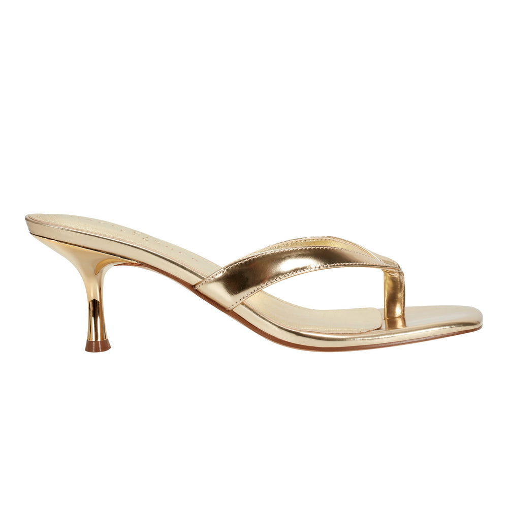 Amelea Thong Sandal - Gold Leather