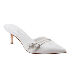 Amilia Pointy Tole Dress Mule - Chic Cream