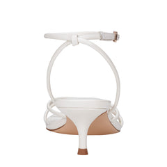 Ballen Ankle Strap Sandal - White Leather