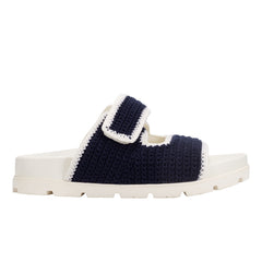 Brinleys Footbed Sandal - Navy/Cream