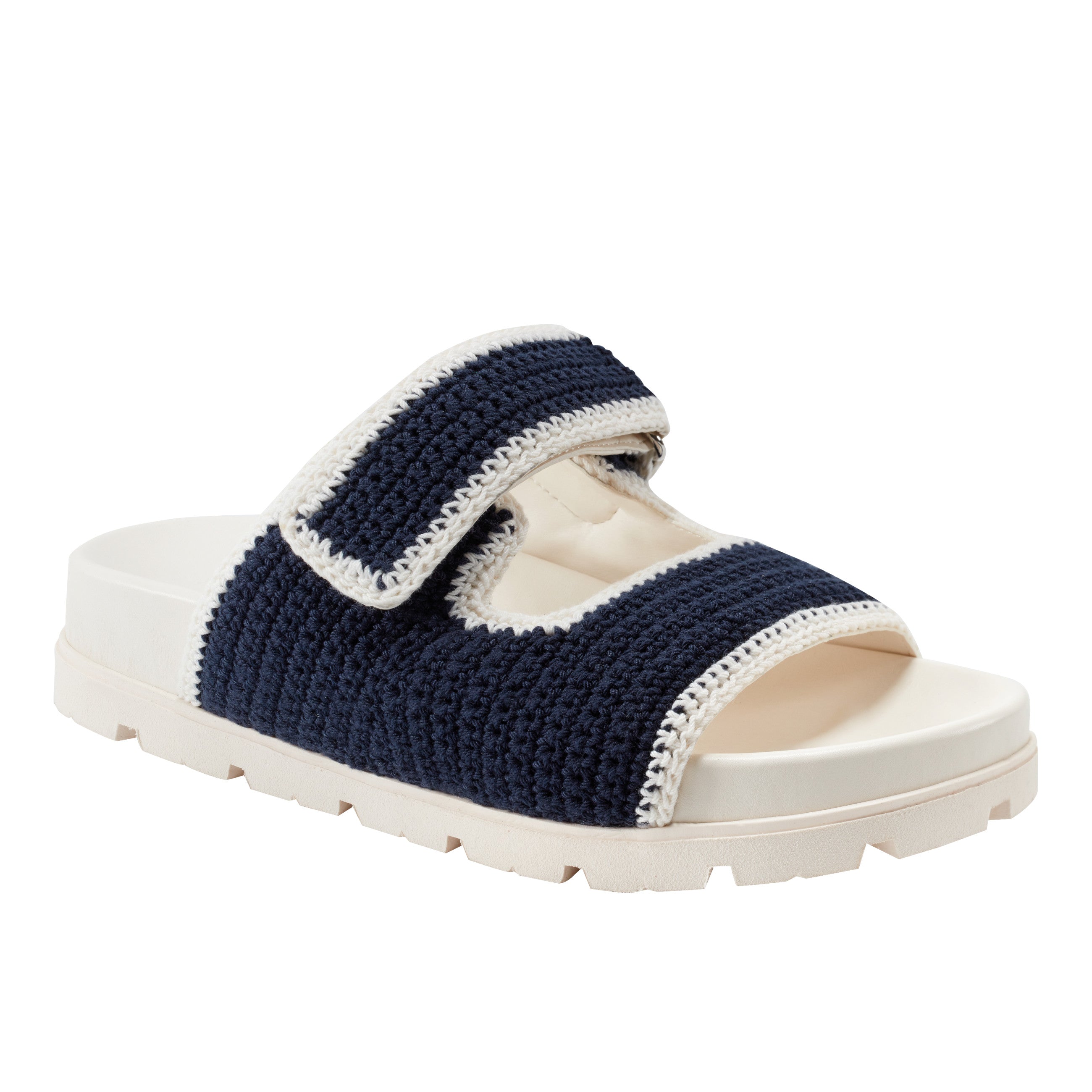 Brinleys Footbed Sandal - Navy/Cream